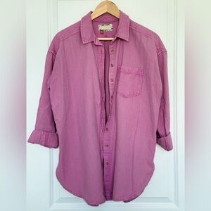 Anthropologie - Fuscia Button Down Painter’s Shirt